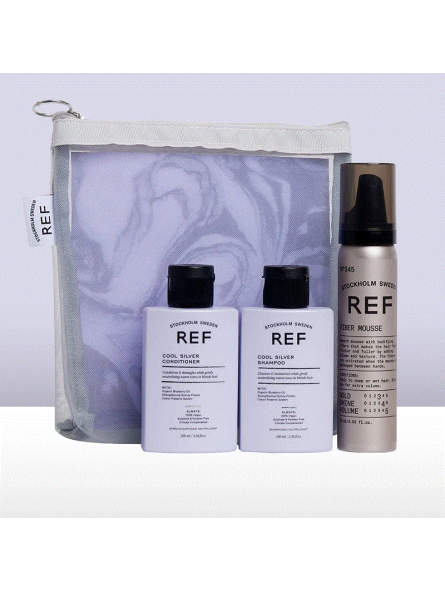 REF Cool Silver Travel Bag für dünnes und lebloses Haar